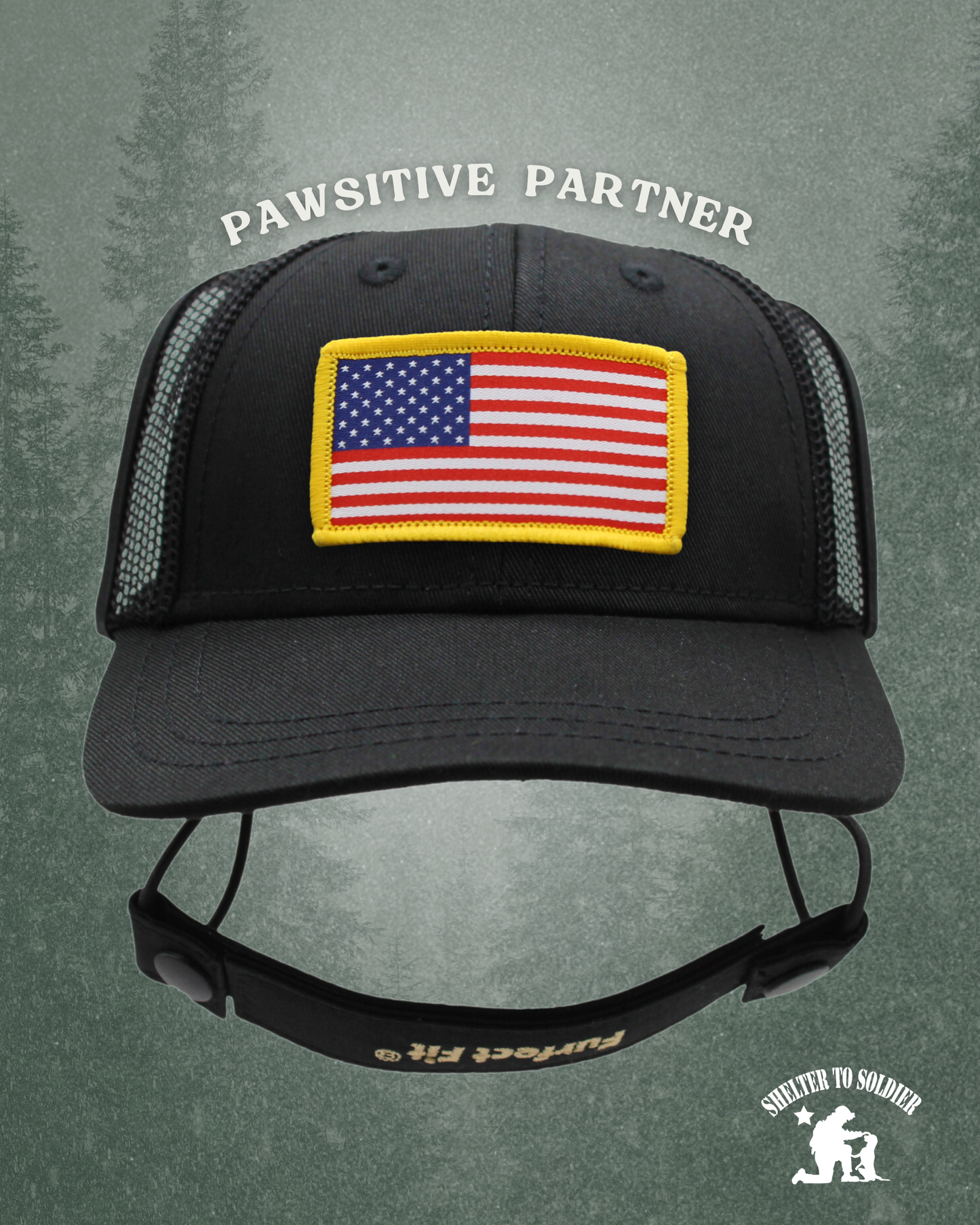 USA flag patch baseball hat | pawsitive partner