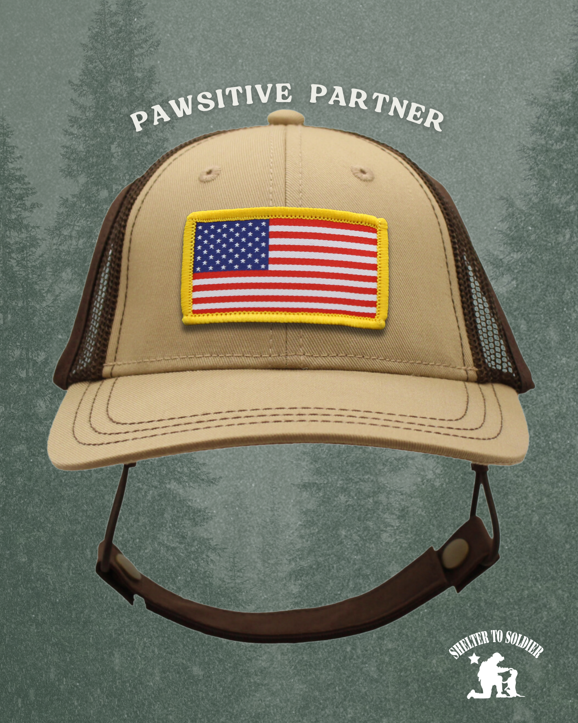 USA flag patch baseball hat | pawsitive partner