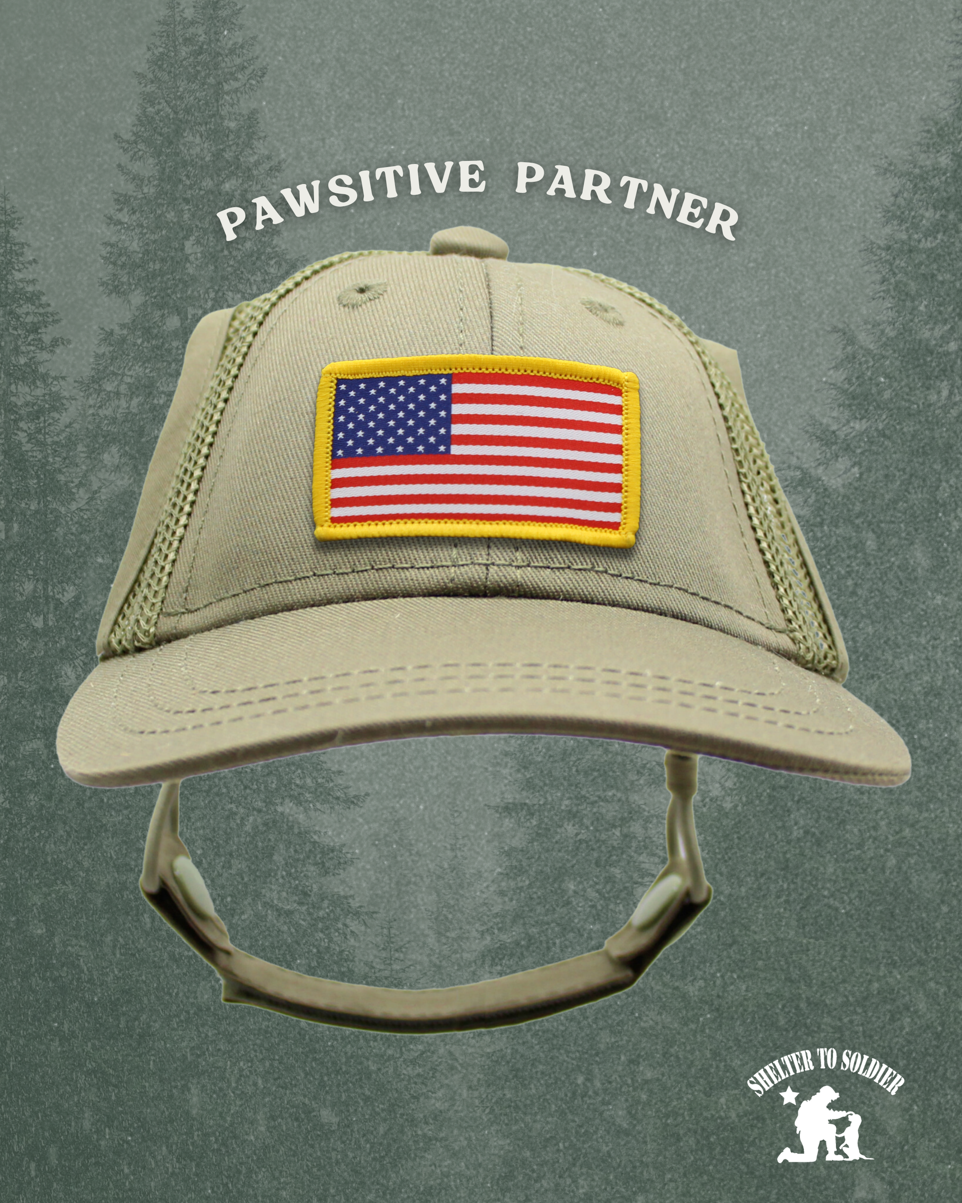 USA flag patch baseball hat | pawsitive partner