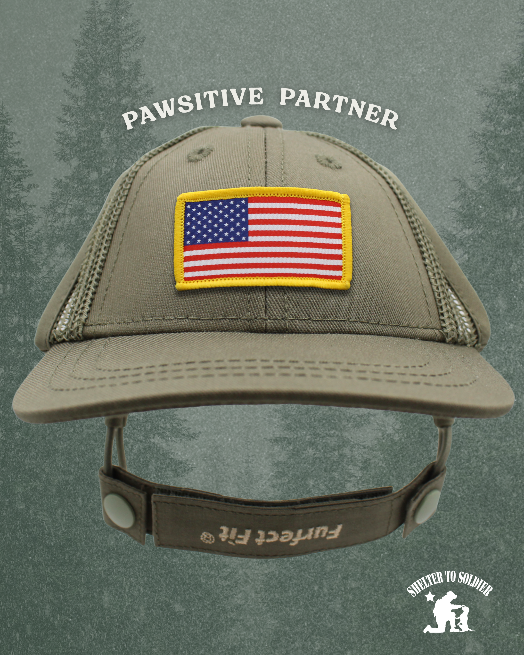 USA flag patch baseball hat | pawsitive partner