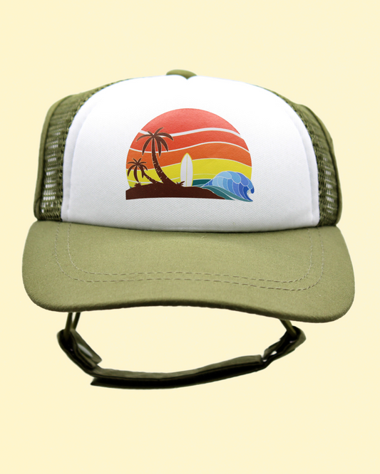 island sunset cat hat