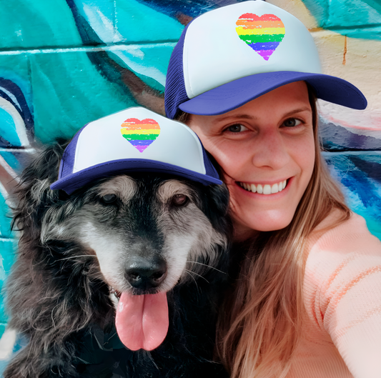 Pride Heart - Matching Human Hat - White Foam - All Colors