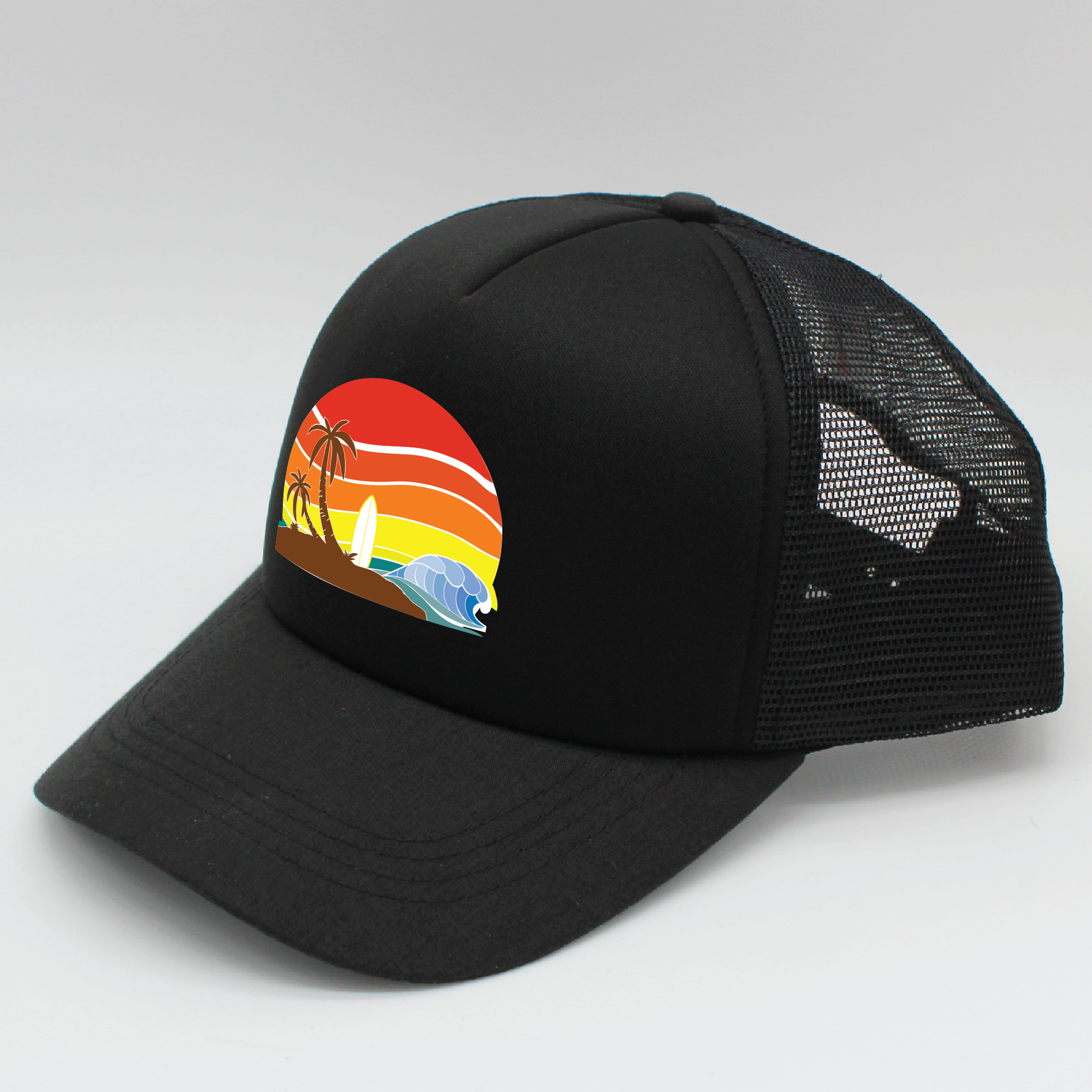 sunset designs matching human hat