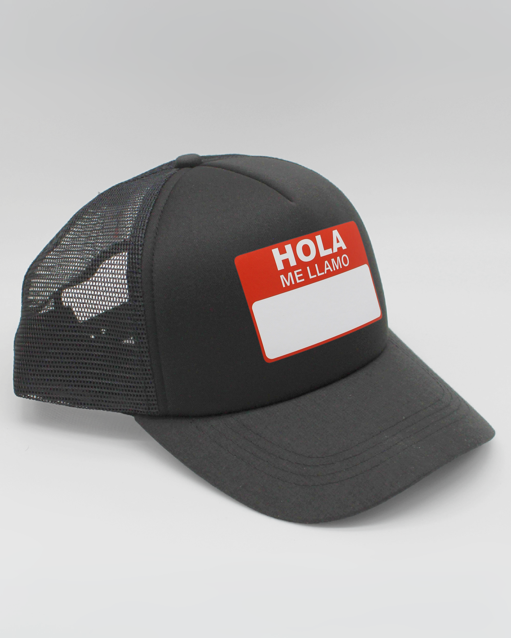 name tag | matching human hat