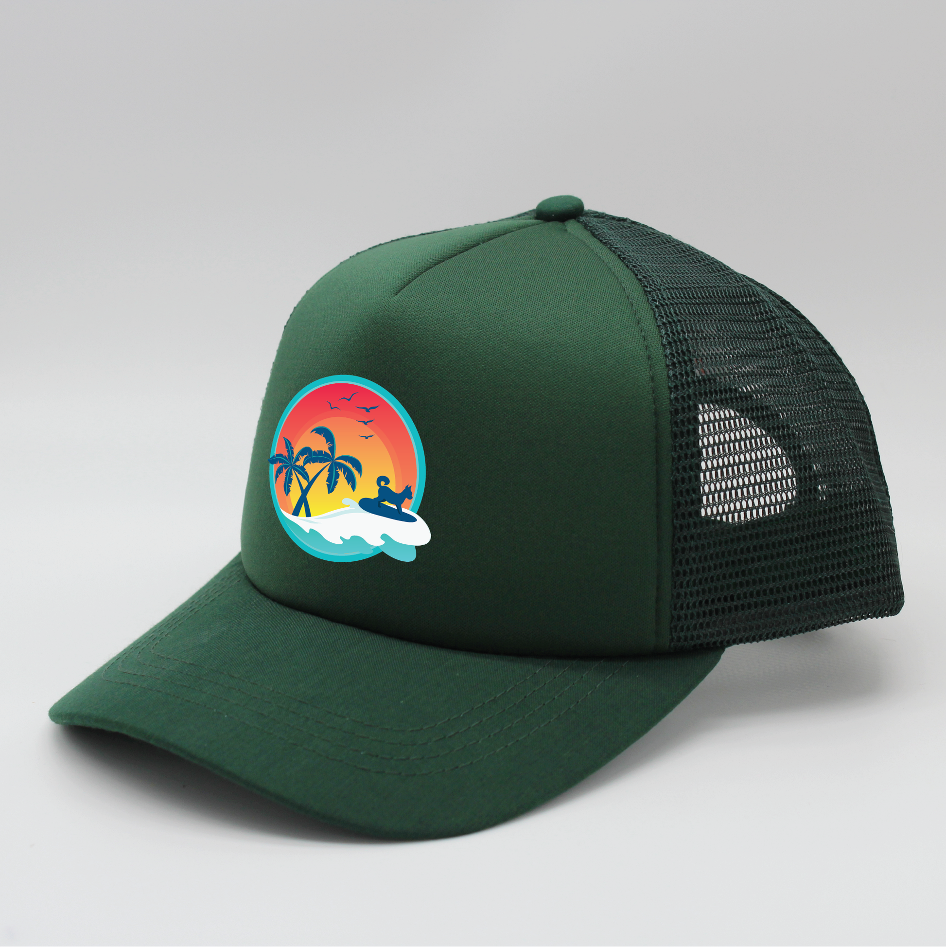 sunset designs matching human hat