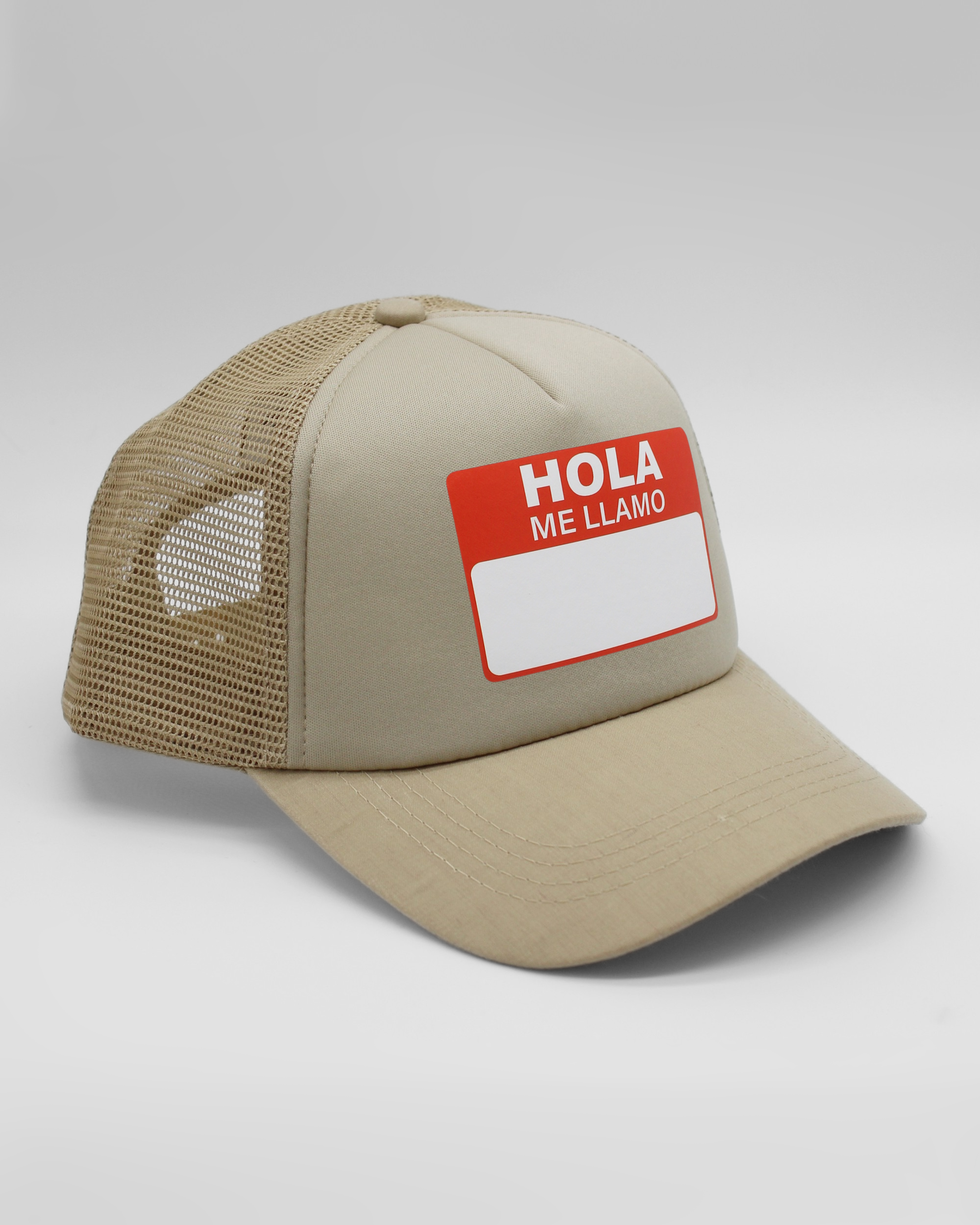 name tag | matching human hat