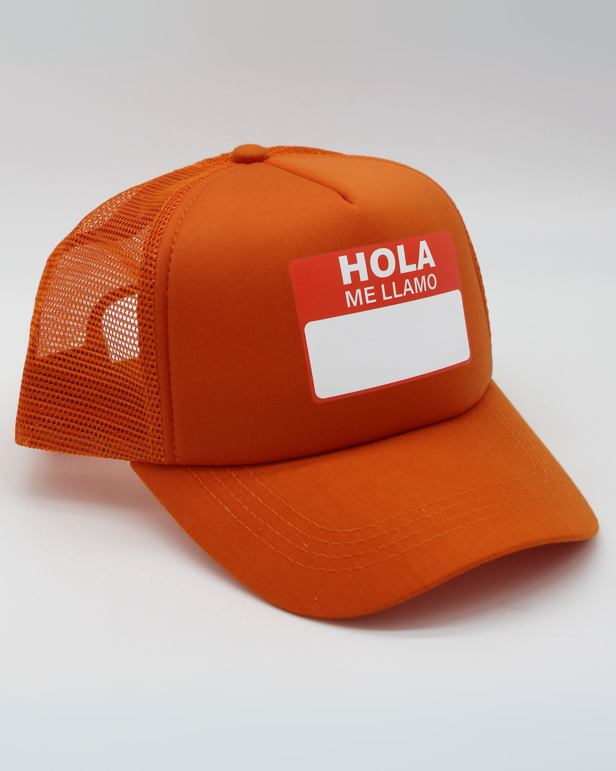 name tag | matching human hat