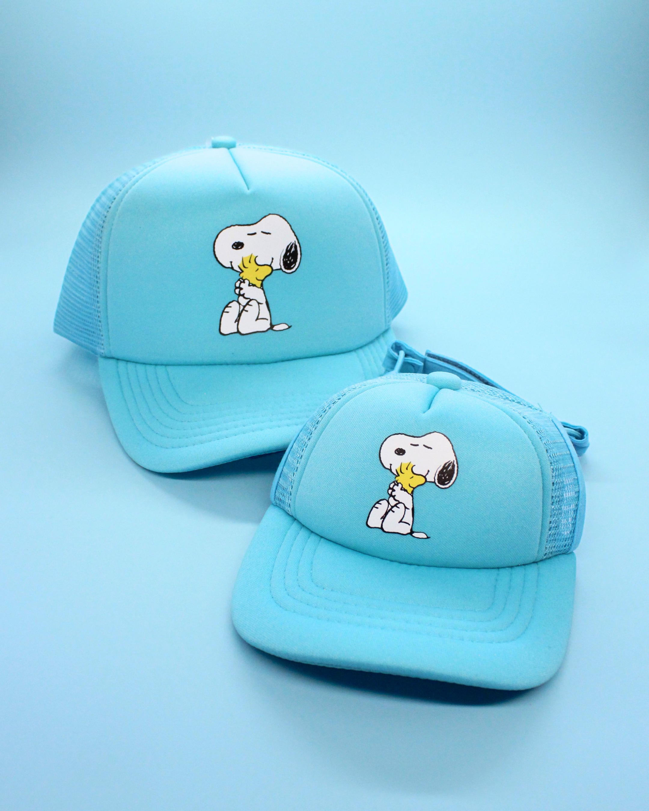 snoopy & woodstock hug | matching human hat